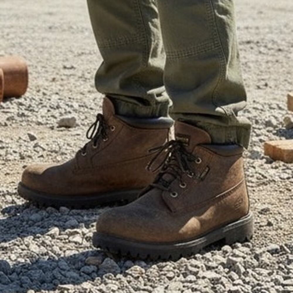 "Skechers" Mens Hydroguard Boot SZ 9 Memory Foam‎ Air Cooled Steel Toe Slip Res.